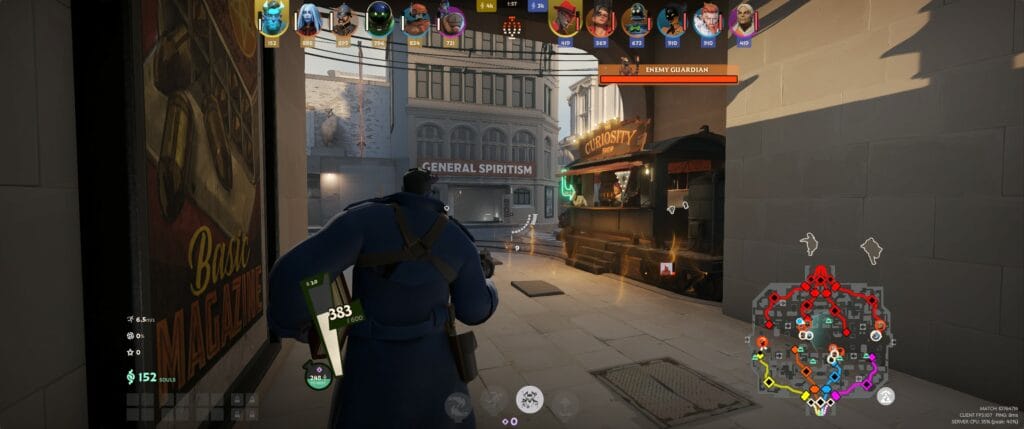 Beta Deadlock Abrams in front of Item shop