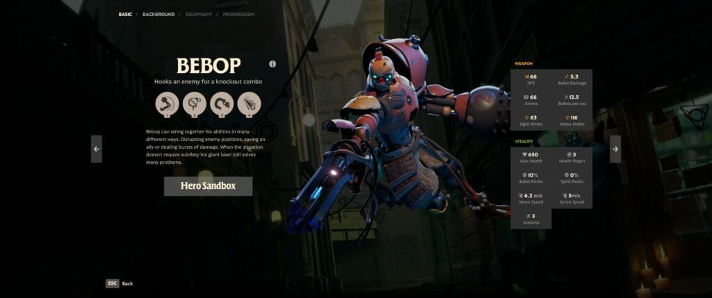 Beta Deadlock Bebop Main Screen Stats overview