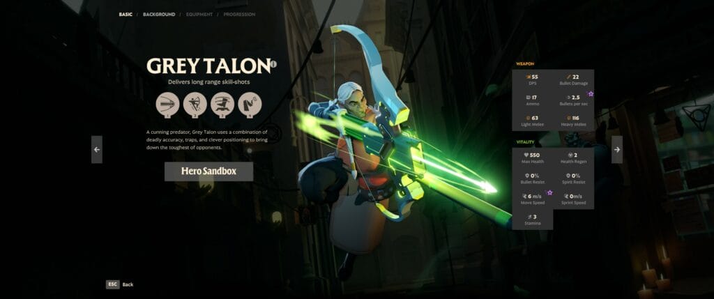 Beta Deadlock Gray Talon Main Screen Stats overview