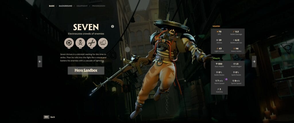 Beta Deadlock Seven Main Screen Stats overview