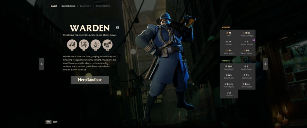 Beta Deadlock Warden Main Screen Stats overview